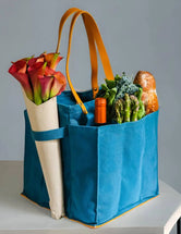 Heavy Canvas Tote Bag | Reusable Multi-Pocket Market Tote