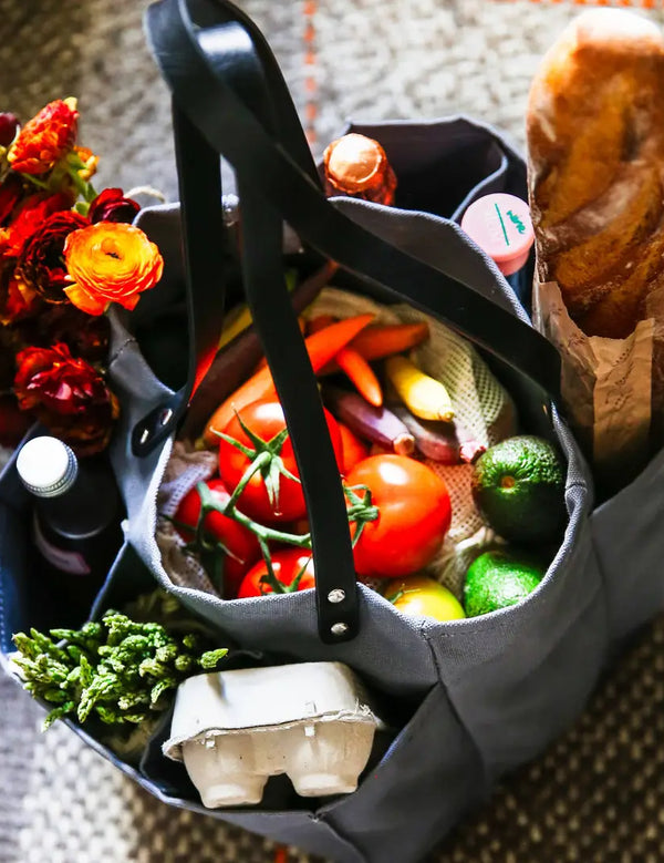 Heavy Canvas Tote Bag | Reusable Multi-Pocket Market Tote