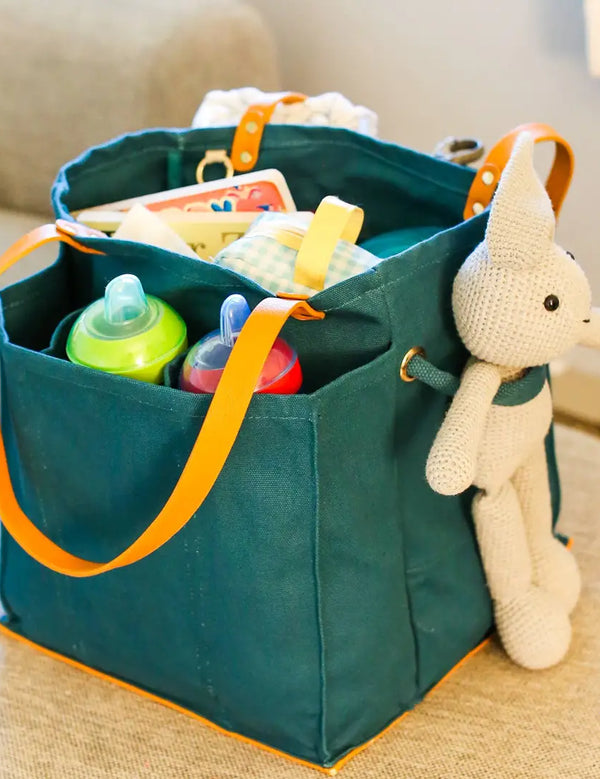 Heavy Canvas Tote Bag | Reusable Multi-Pocket Market Tote
