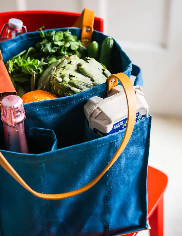 Heavy Canvas Tote Bag | Reusable Multi-Pocket Market Tote