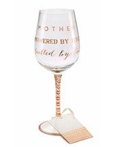 Mother Powered By Love Wine Glass (Megan Claire)